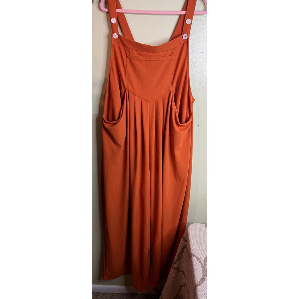 HALARA Rust Orange Wide-Leg Jumpsuit Overalls - Picture 5 of 13